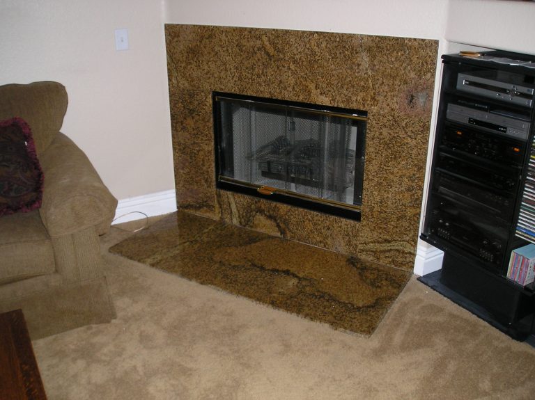 Granite fireplace surround from our countertop gallery