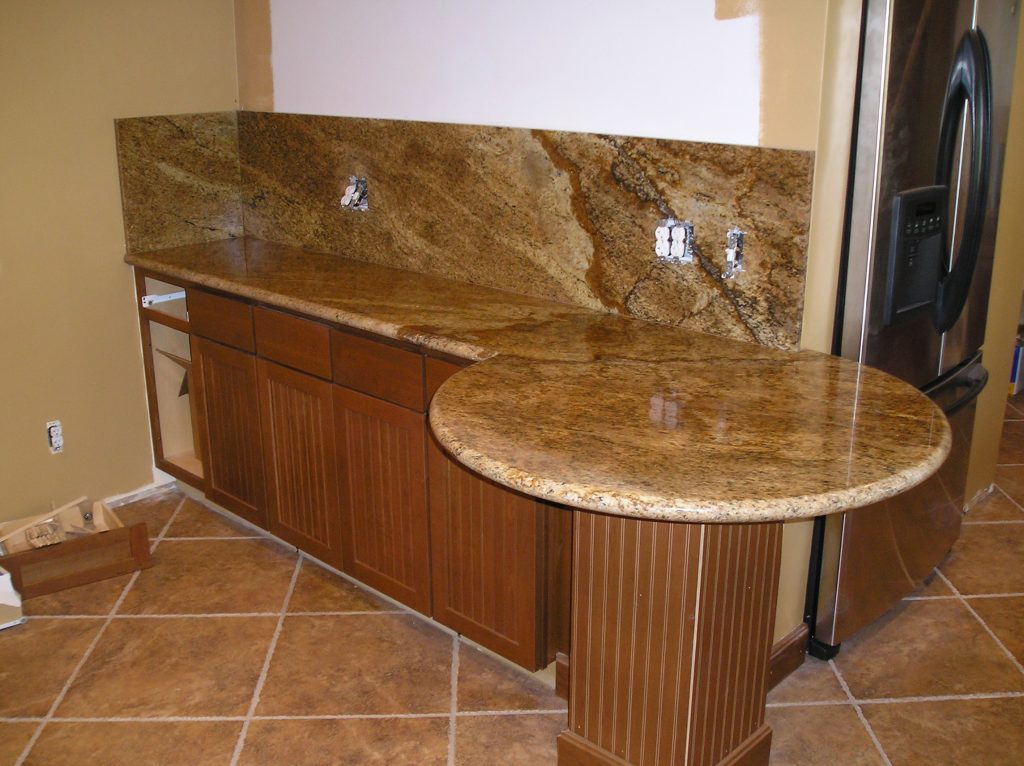 Granite countertops Los Angeles on a kitchen island and perimeter