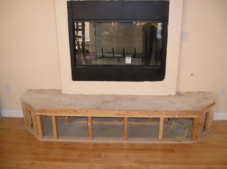 Fireplace hearth before stone