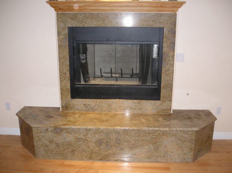 Granite fireplace surround and hearth