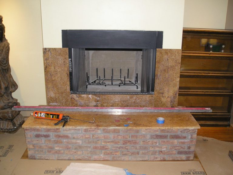 Fireplace base before stone