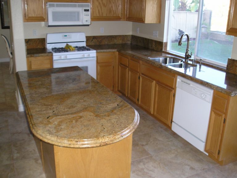 Granite countertops with a full backsplash