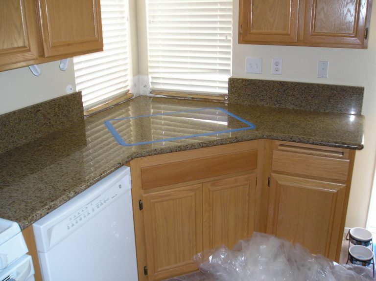 Granite countertops with a full backsplash